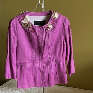 Elie Tahari dark pink Blouse with Floral Accents